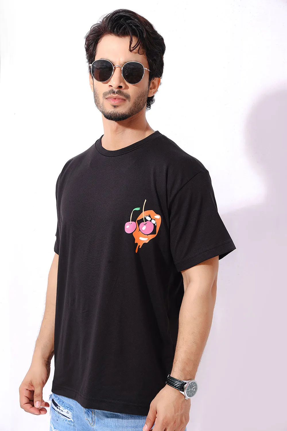 Oversized Cherry Print T-Shirt