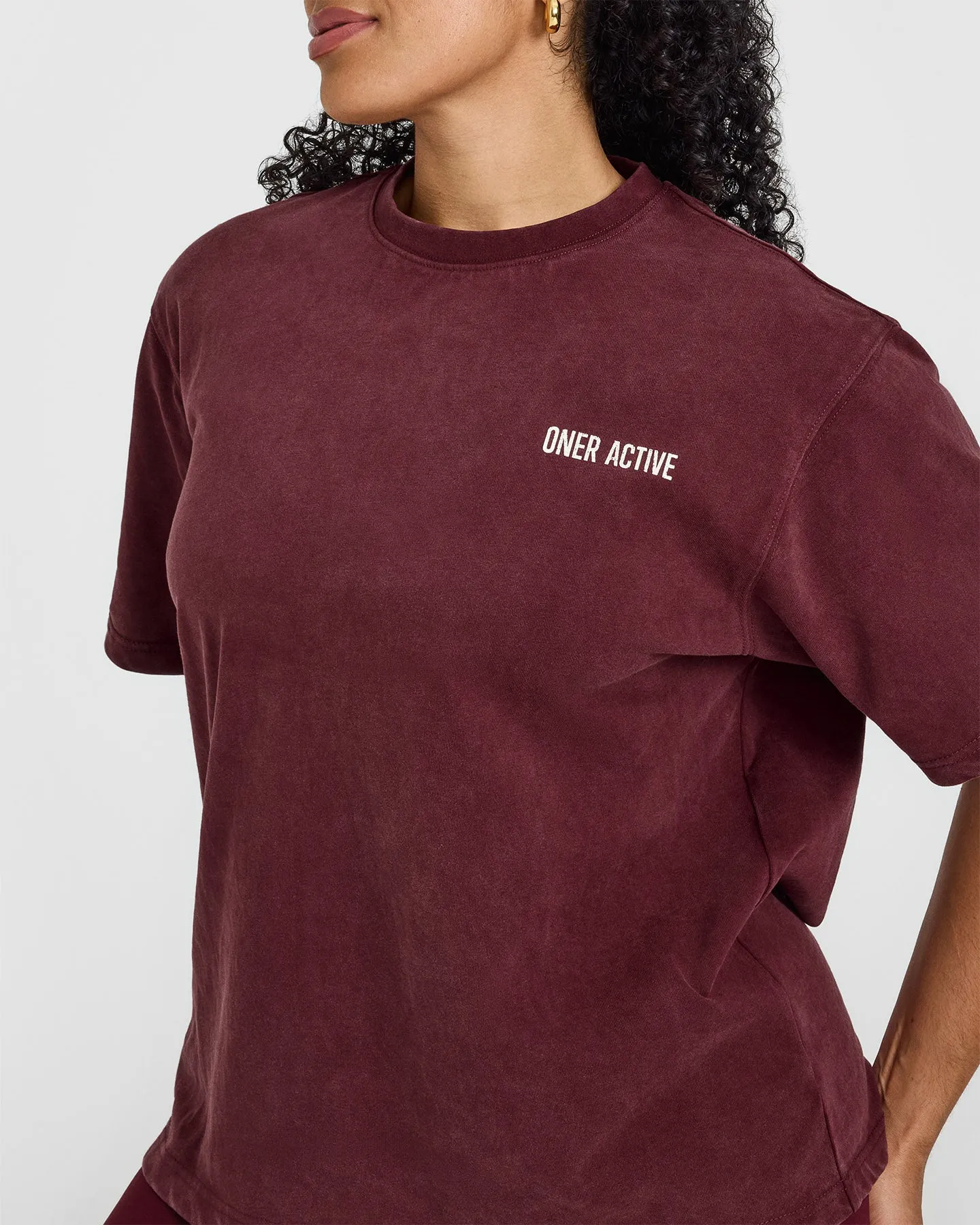 Oversized Graphic Washed T-Shirt | Rosewood