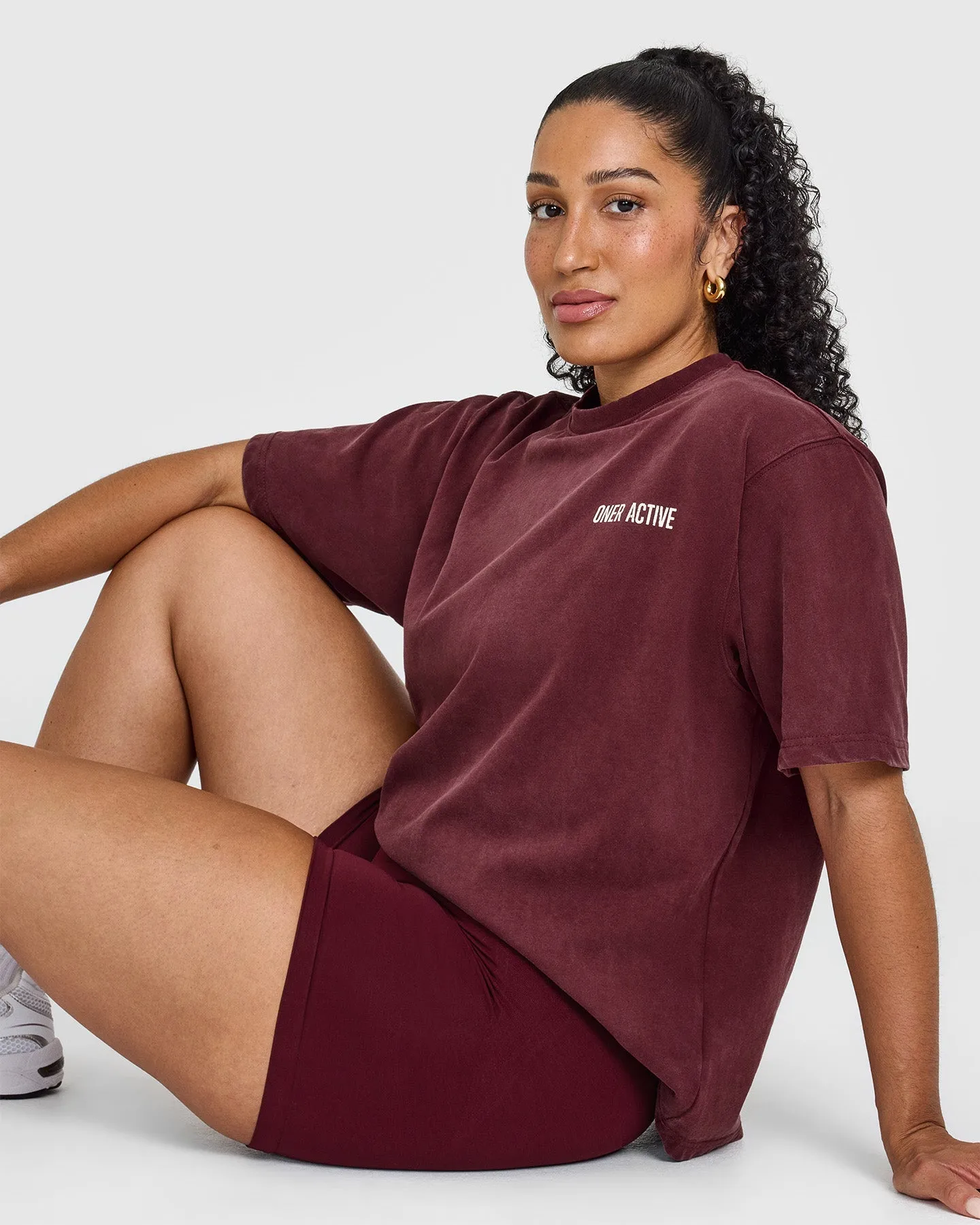 Oversized Graphic Washed T-Shirt | Rosewood