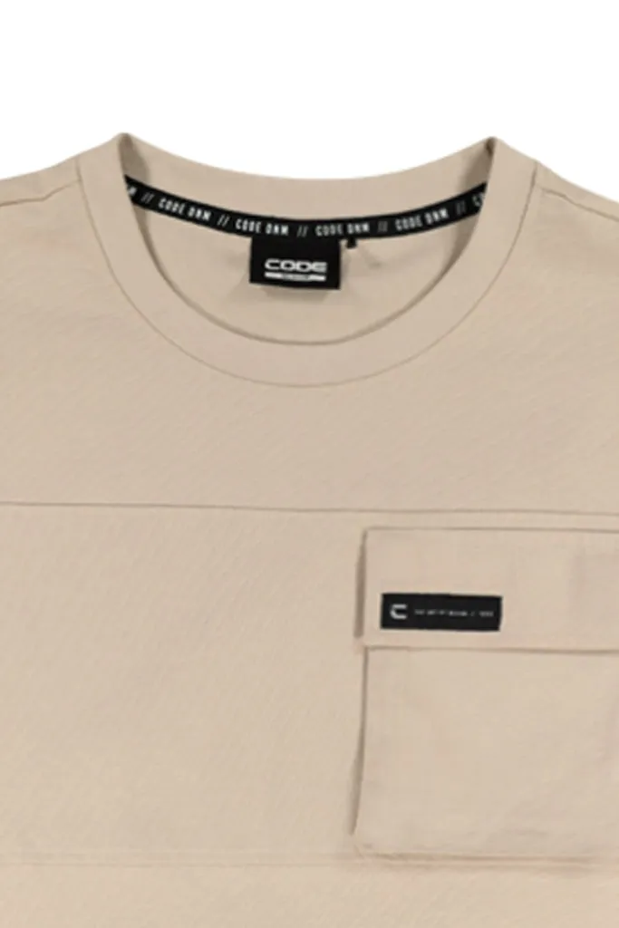 Oversized Pocket T-Shirt _ 151486 _ Pumice Stone
