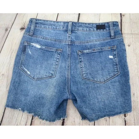 PAIGE Women's Sarah Longline Jeans Shorts SIZE 27 Distressed