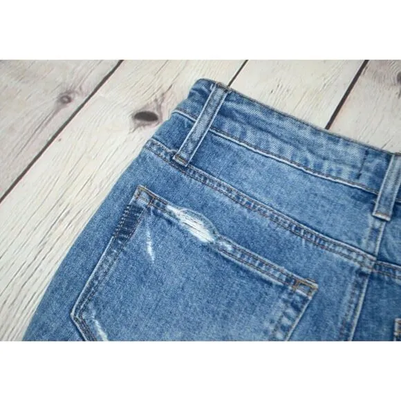 PAIGE Women's Sarah Longline Jeans Shorts SIZE 27 Distressed