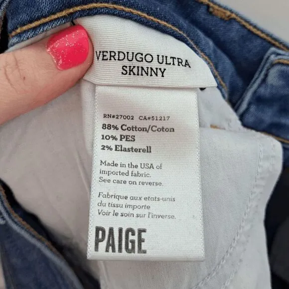 PAIGE Verdugo Ultra Skinny Jeans in Heritage Wash size 29