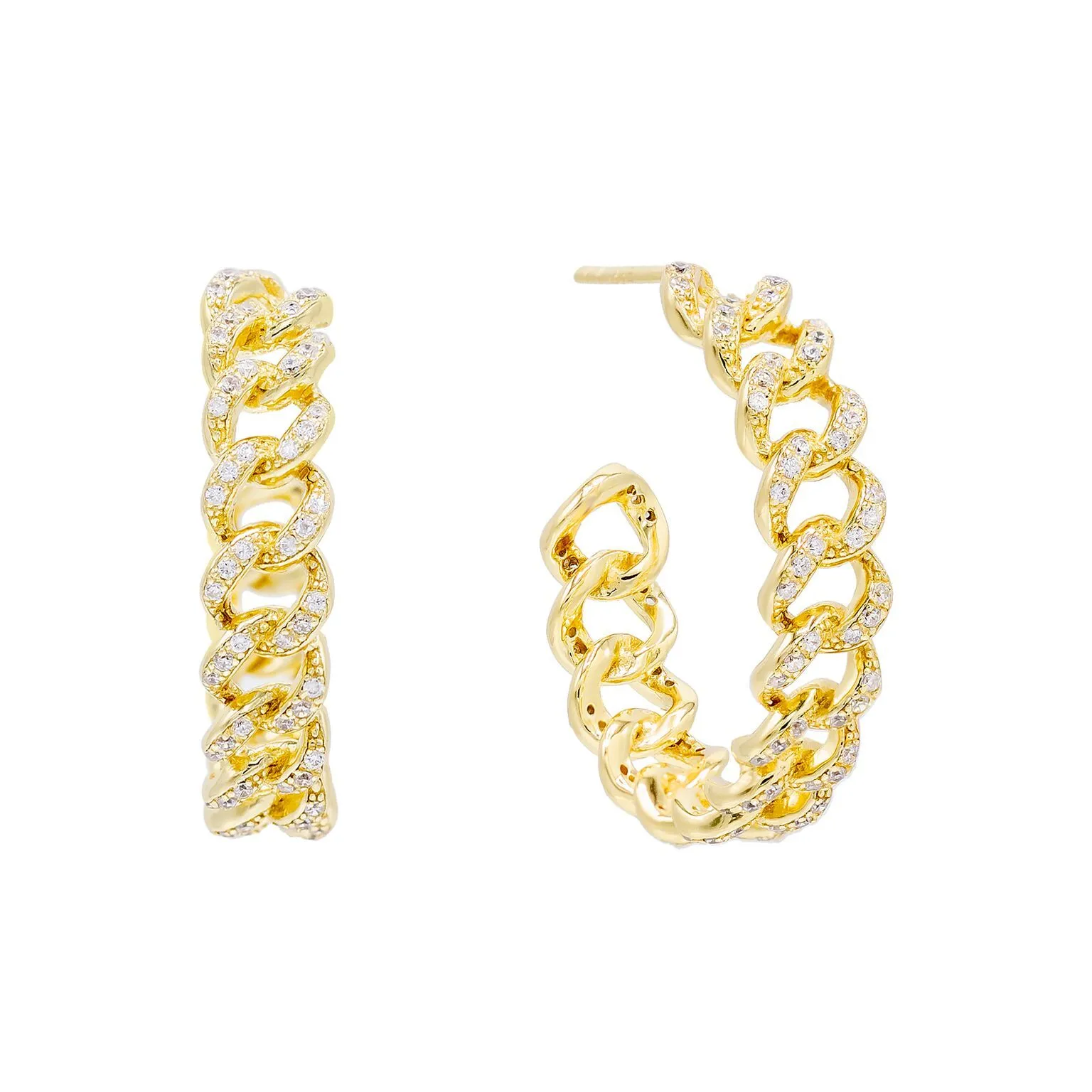 Pavé Link Hoop Earring