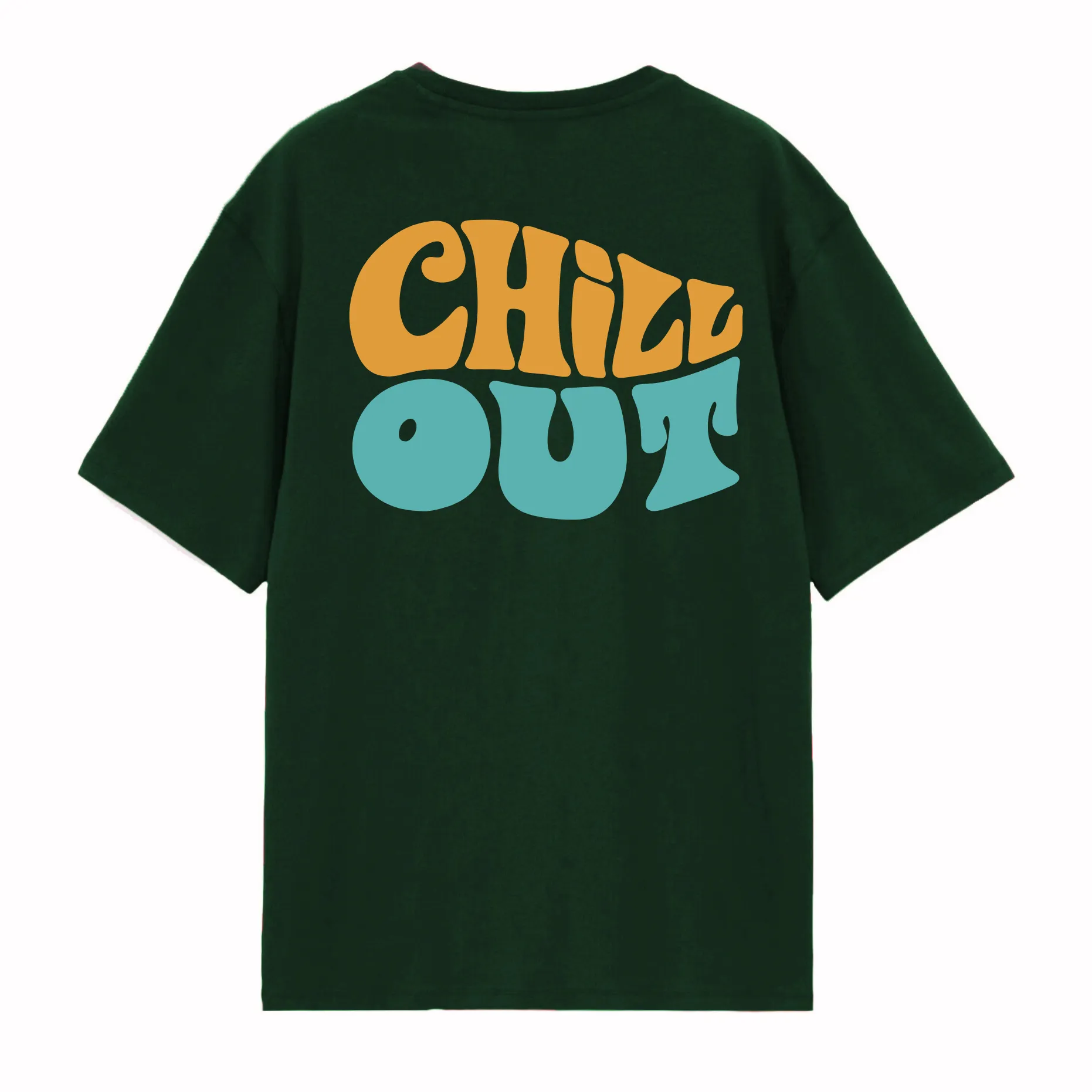 Peach Blossom Women's Printed Over-sized  Tshirt | Cotton Half Sleeve Dark Green Color T-Shirt | Cillout