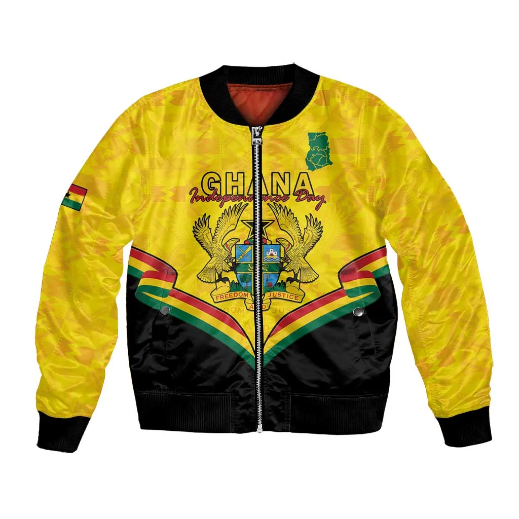 Personalised Afro Ghana Bomber Jacket 68th Anniversary Independence LT15