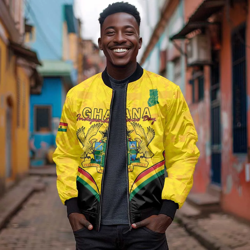 Personalised Afro Ghana Bomber Jacket 68th Anniversary Independence LT15