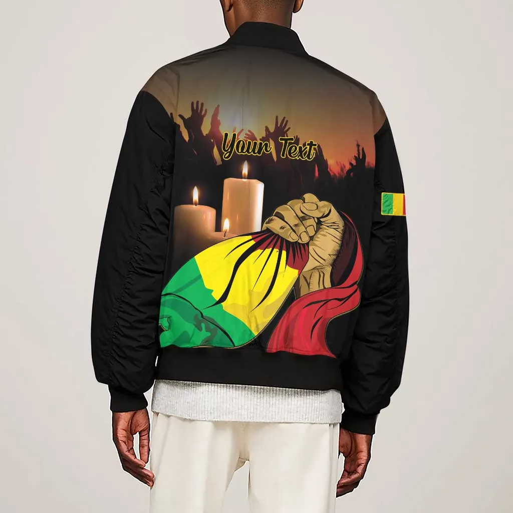 Personalised Proud Mali Martyrs Day In Memory Sleeve Zip Bomber Jacket LT15