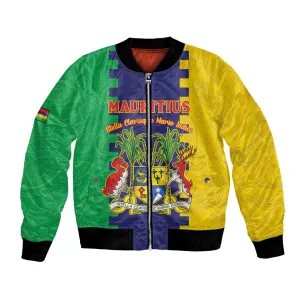 Personalised Republique de Maurice Bomber Jacket Stella Clavisque Maris Indici LT15