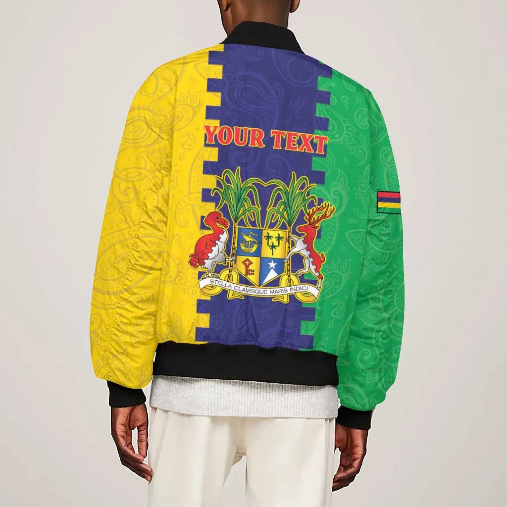 Personalised Republique de Maurice Bomber Jacket Stella Clavisque Maris Indici LT15
