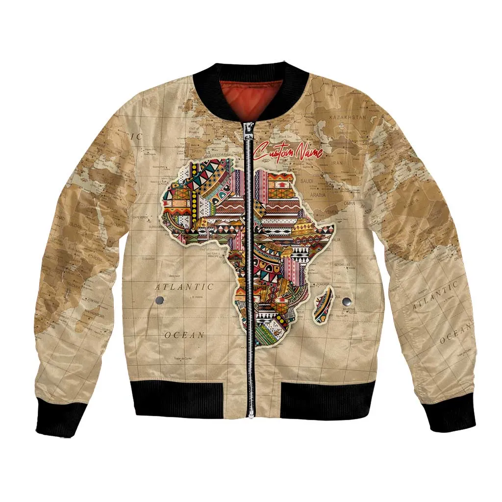 Personalized Africa On World Map Bomber Jacket DT02