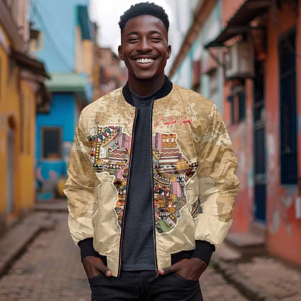 Personalized Africa On World Map Bomber Jacket DT02