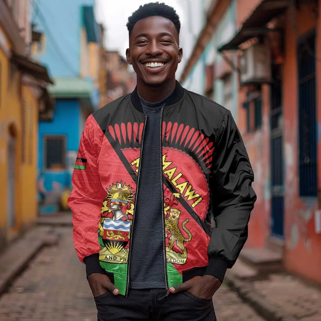 Personalized Afro Malawi Bomber Jacket Coat Of Arms - Southeastern Africa Pattern LT15
