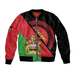 Personalized Afro Malawi Bomber Jacket Coat Of Arms - Southeastern Africa Pattern LT15