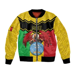 Personalized Afro Mali Vulture Bomber Jacket Coat Of Arms - Bogolan Pattern LT15