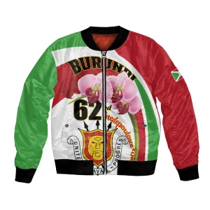 Personalized Burundi Independence Day Bomber Jacket Coat Of Arms Bujumbura Flower LT01