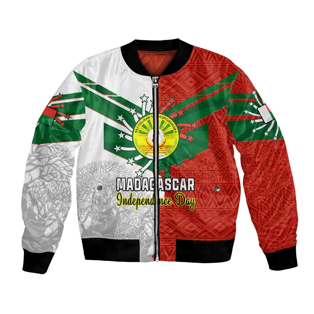 Personalized Madagascar Independence Day Bomber Jacket - 26 June, Baobab Mix African Pattern LT01