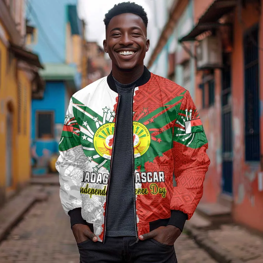 Personalized Madagascar Independence Day Bomber Jacket - 26 June, Baobab Mix African Pattern LT01