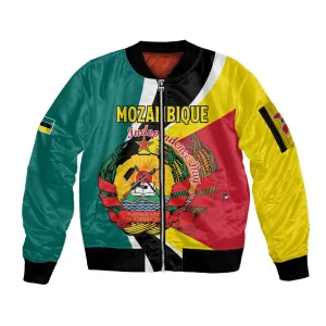 Personalized Mozambique Independence Day Sleeve Zip Bomber Jacket Coat Of Arms - Flag Style LT15