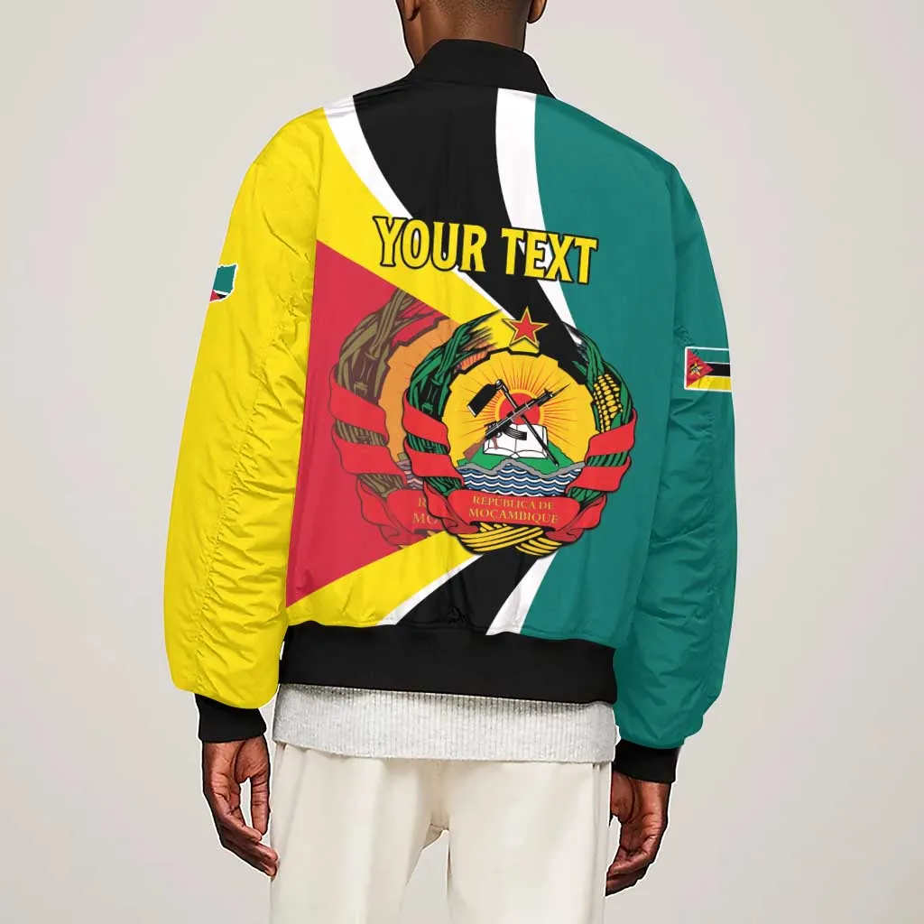 Personalized Mozambique Independence Day Sleeve Zip Bomber Jacket Coat Of Arms - Flag Style LT15