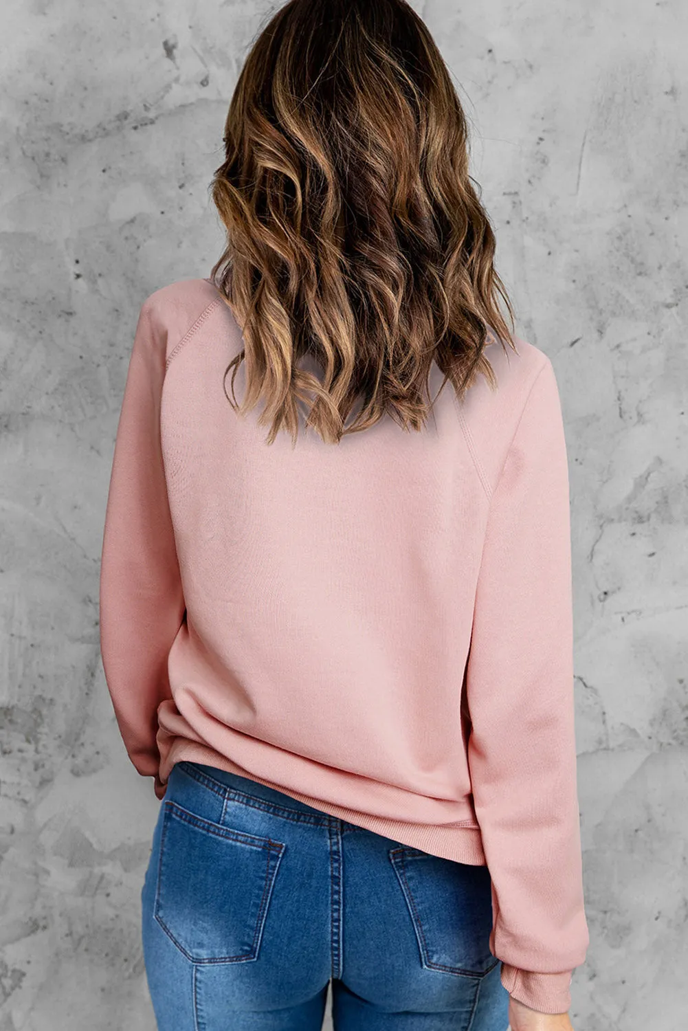 Pink PUMPKIN SPICE Reglan Sleeve Sweatshirt
