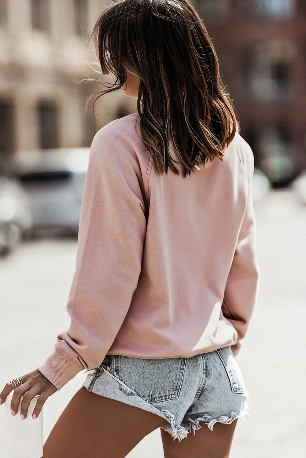 Pink PUMPKIN SPICE Reglan Sleeve Sweatshirt