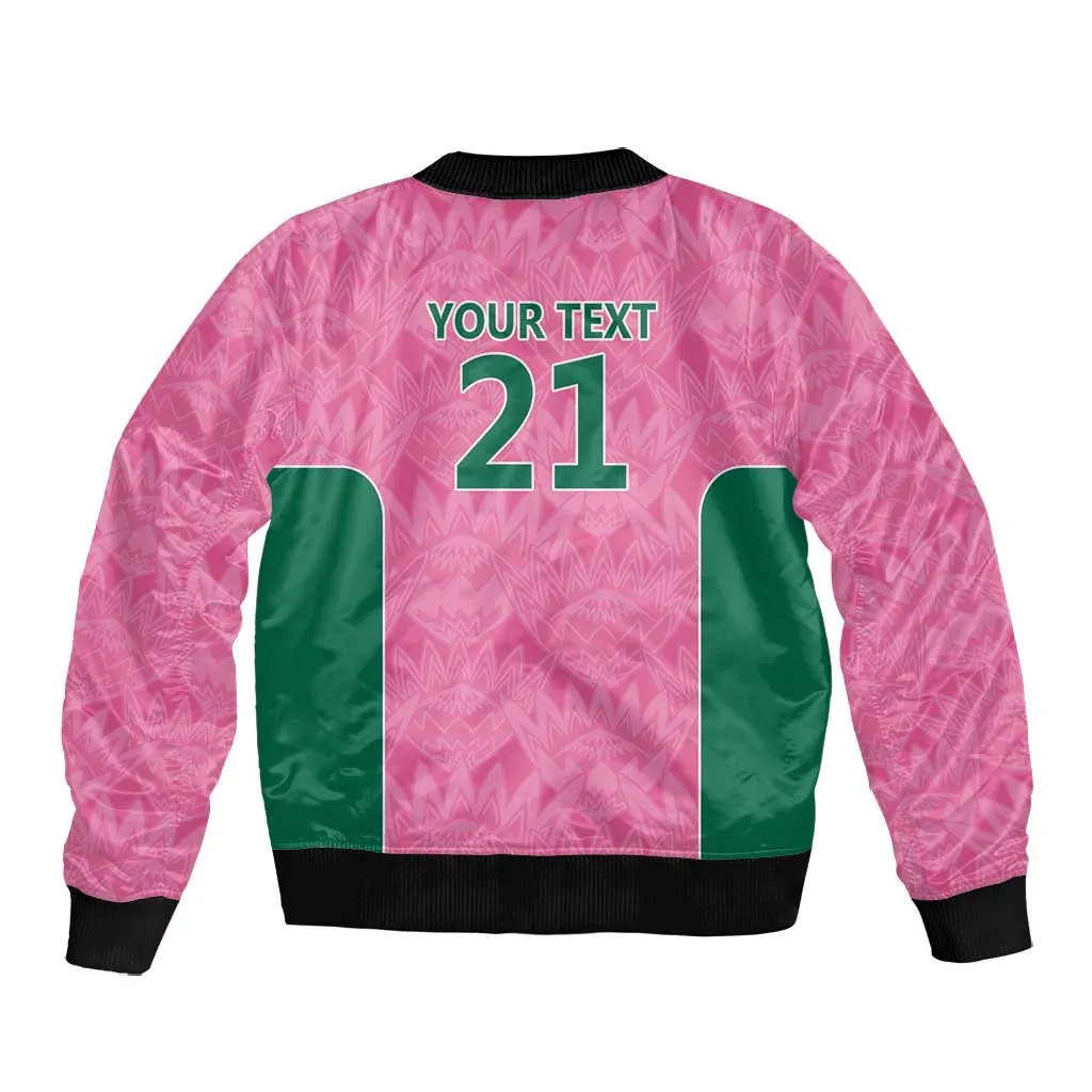 Pink South Africa Cricket Custom Bomber Jacket African King Proteas Be Way Pink LT9