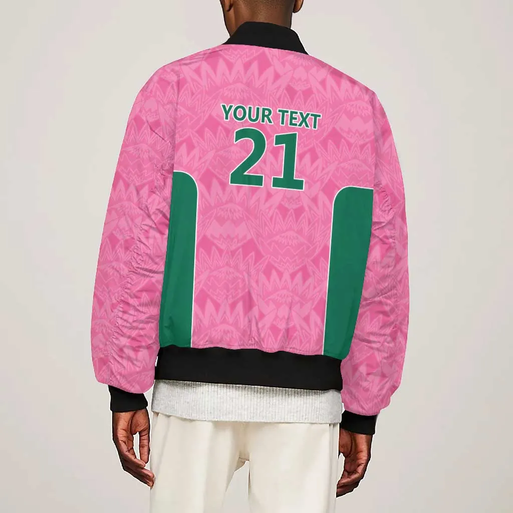 Pink South Africa Cricket Custom Bomber Jacket African King Proteas Be Way Pink LT9