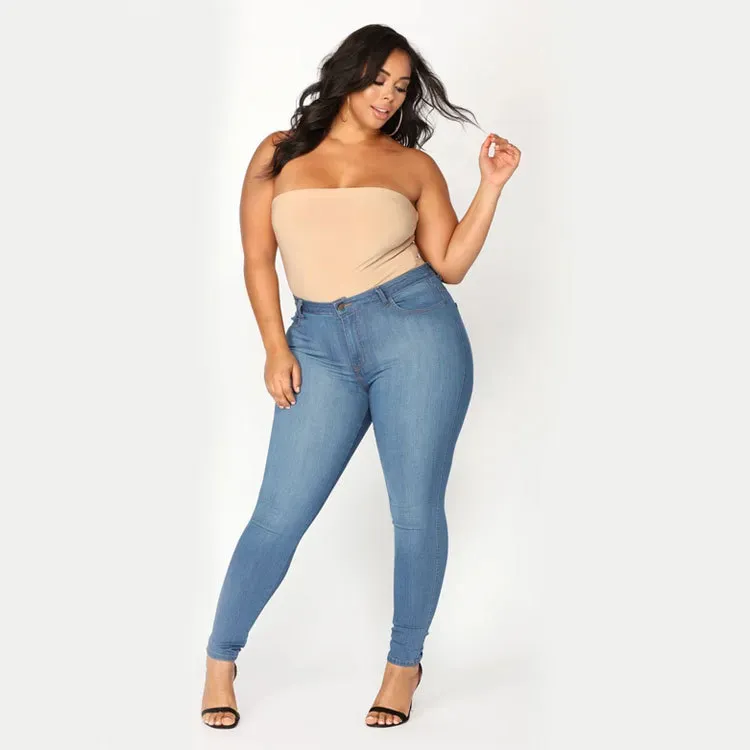 Plus Size High Waist Denim Jeans