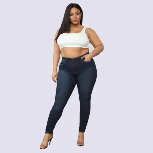 Plus Size High Waist Denim Jeans