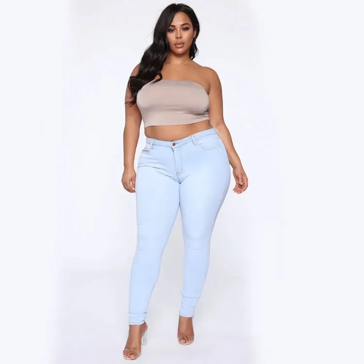 Plus Size High Waist Denim Jeans