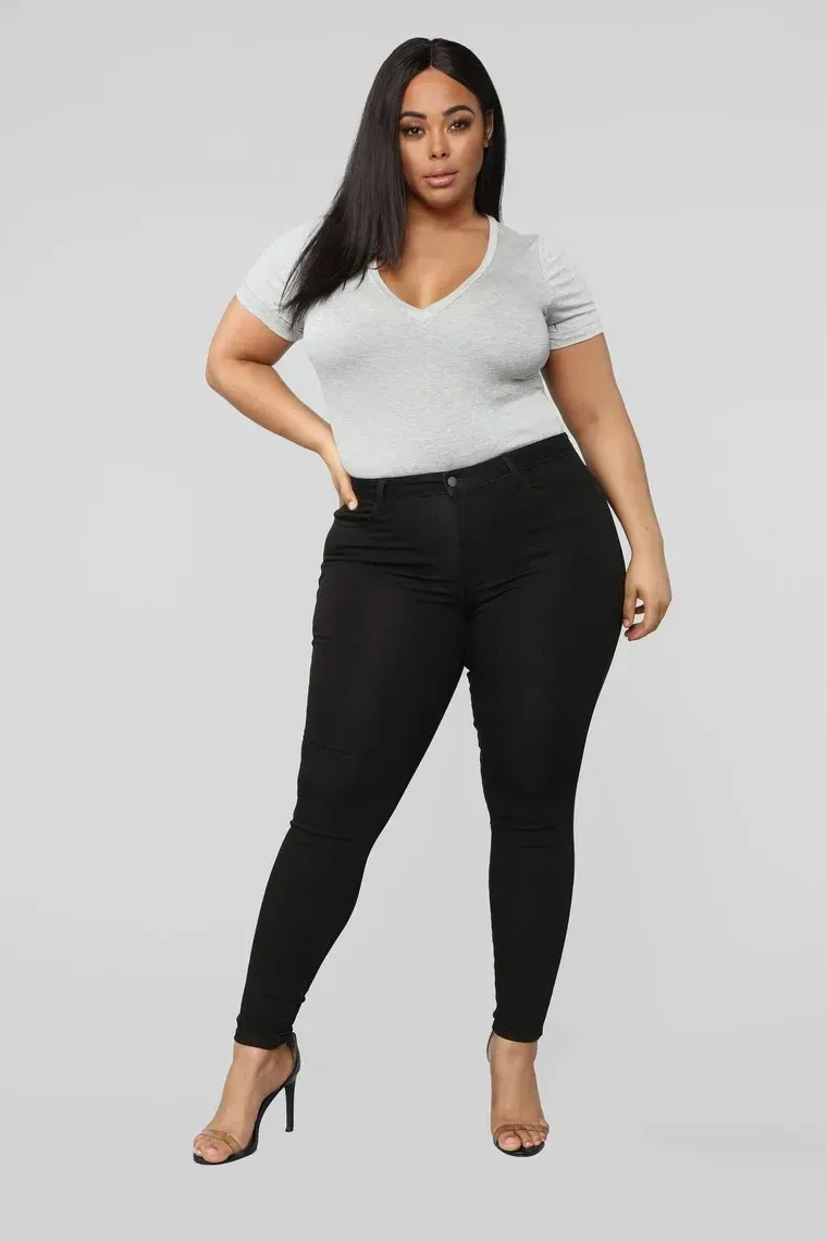 Plus Size High Waist Denim Jeans