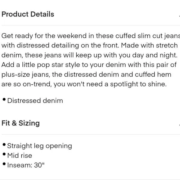 PLUS size! Seven7 Stretch Distressed Bleach Wash Ankle Jeans