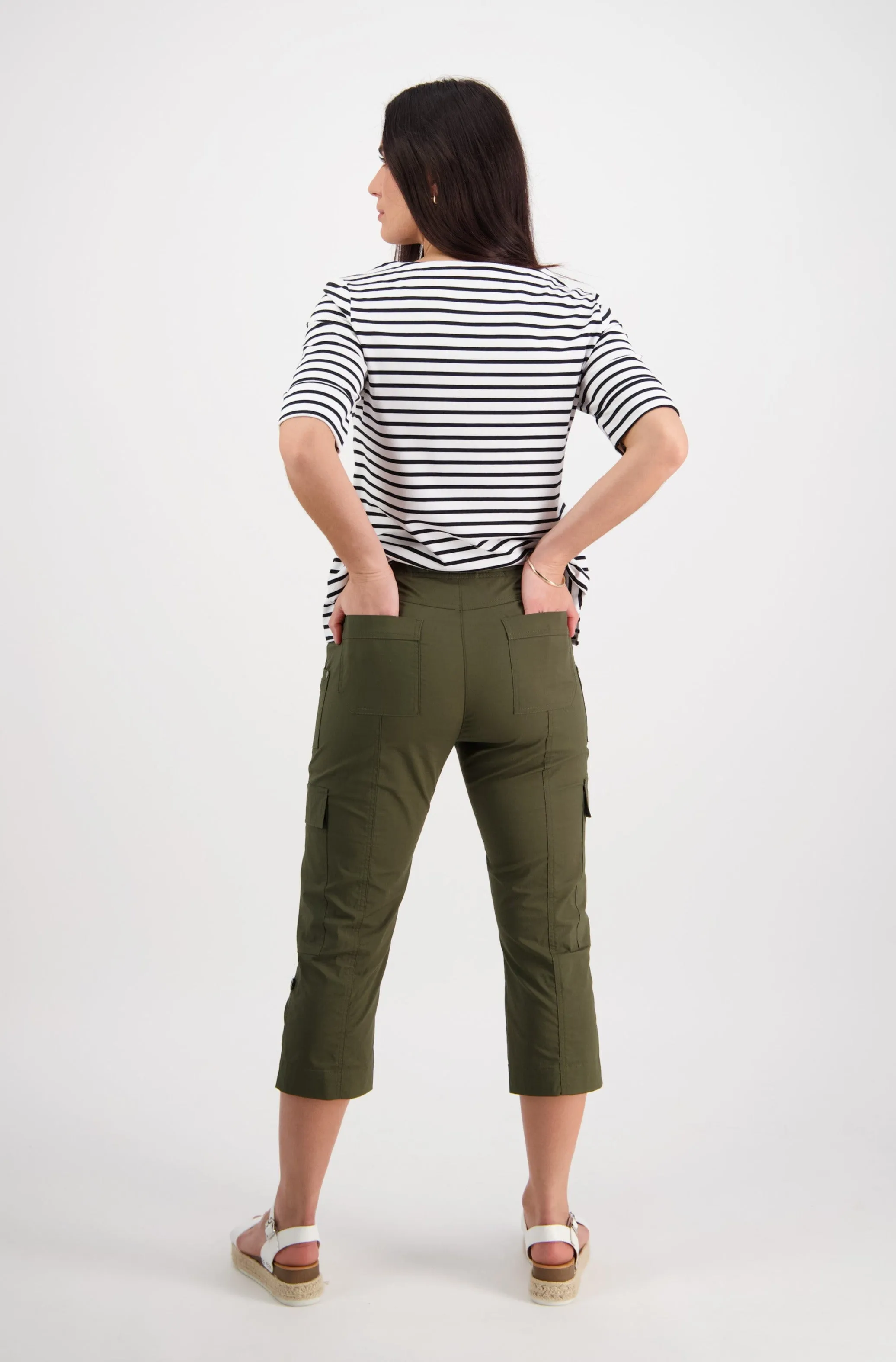 Poplin Pull On Cargo Pant - Khaki