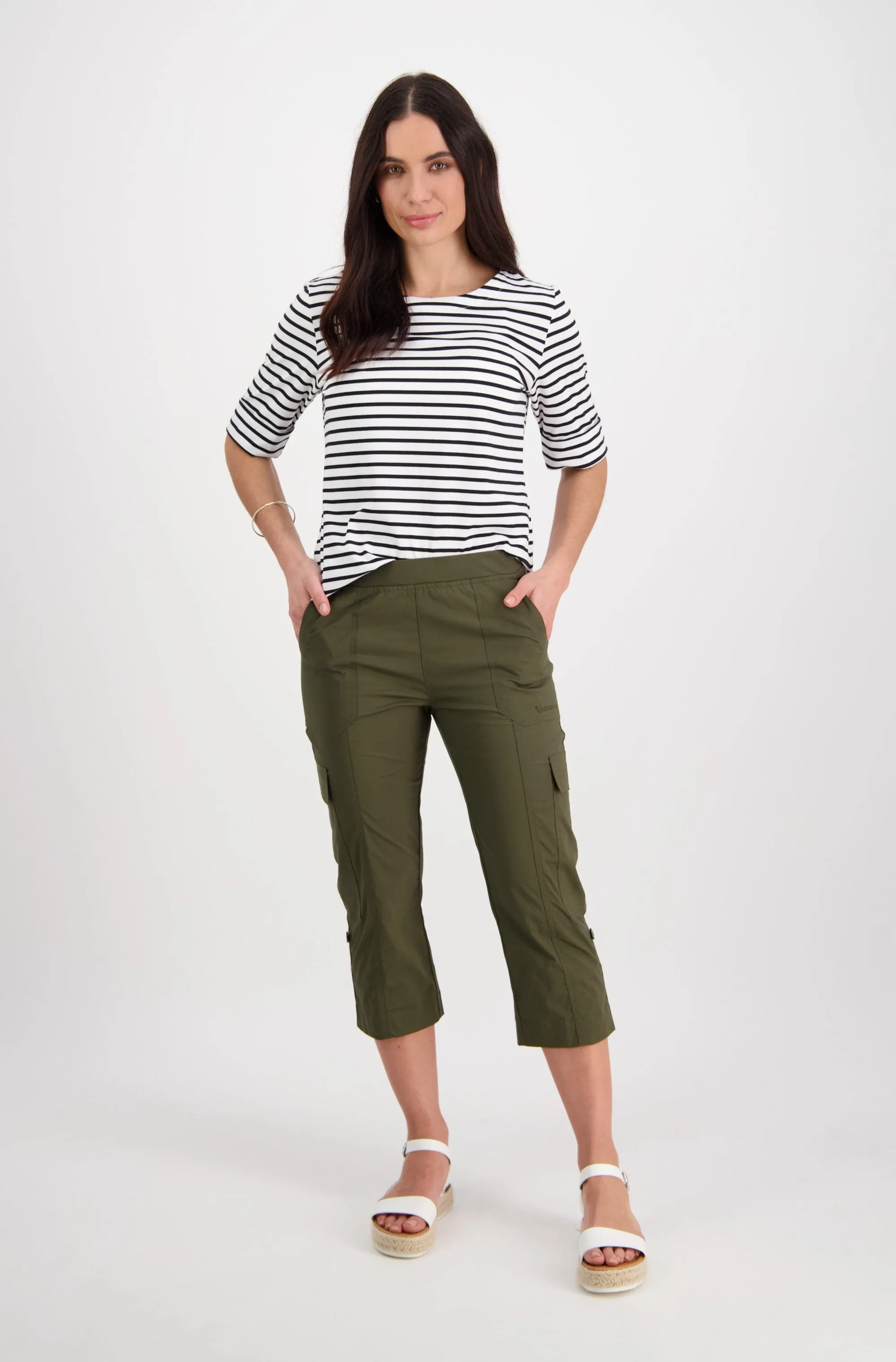 Poplin Pull On Cargo Pant - Khaki