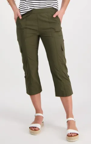 Poplin Pull On Cargo Pant - Khaki