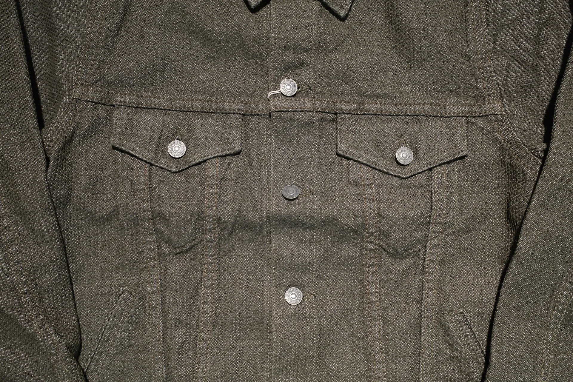 Pure Blue Japan 14oz Sashiko Type 3 Jacket (Olive)