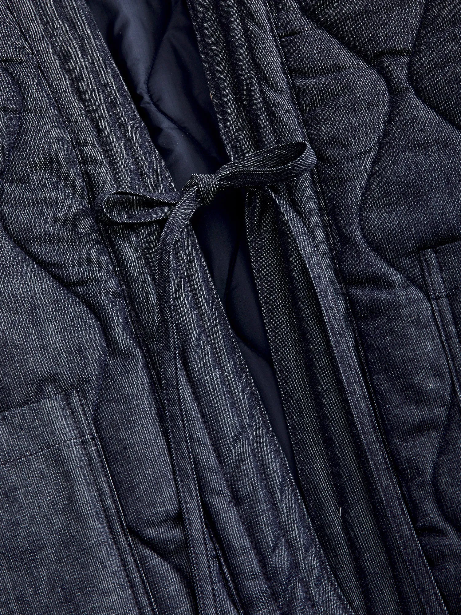 Quilted Denim Haori Jacket in Indigo