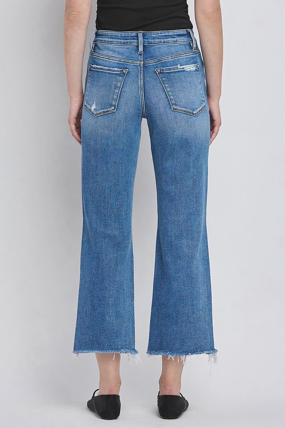 "Macey" High Rise Crop Straight Jeans