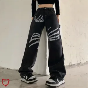 "Skeleton Baggy Denim"