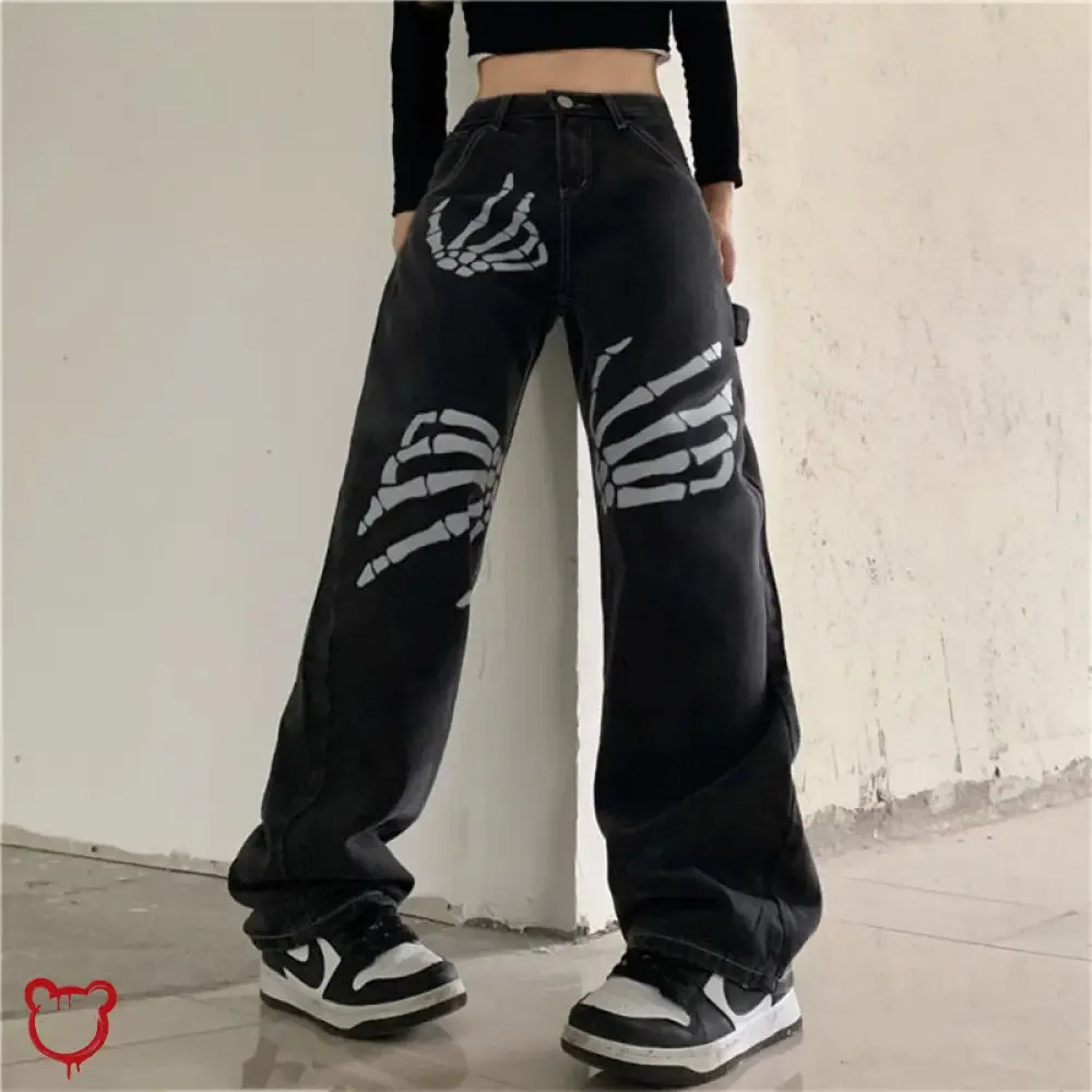 "Skeleton Baggy Denim"