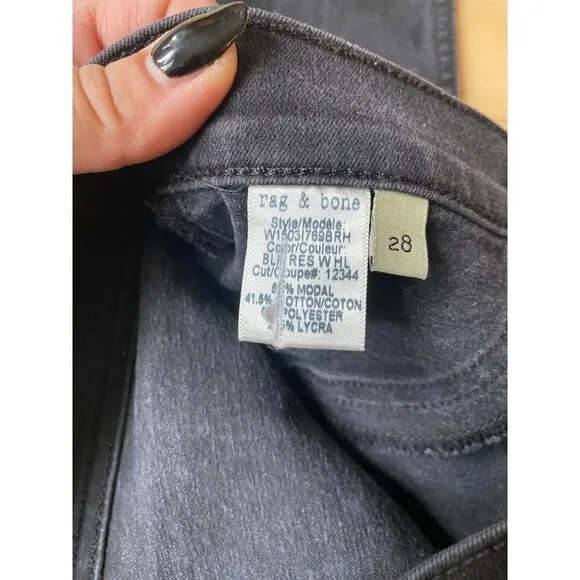 Rag and Bone jeans black distressed sz 28 womens