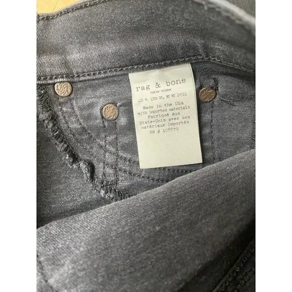 Rag and Bone jeans black distressed sz 28 womens