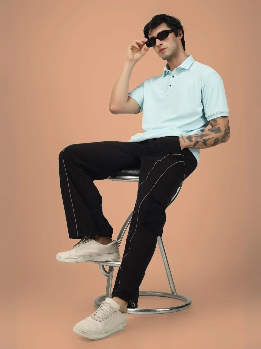 RAY REFLECTOR PARACHUTE CARGO PANTS (BLACK)