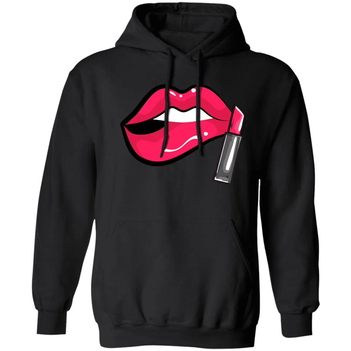 Red Lips  Pullover Hoodie 8 oz