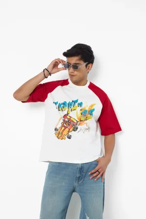 Red Turbo Drift Raglan T-Shirt