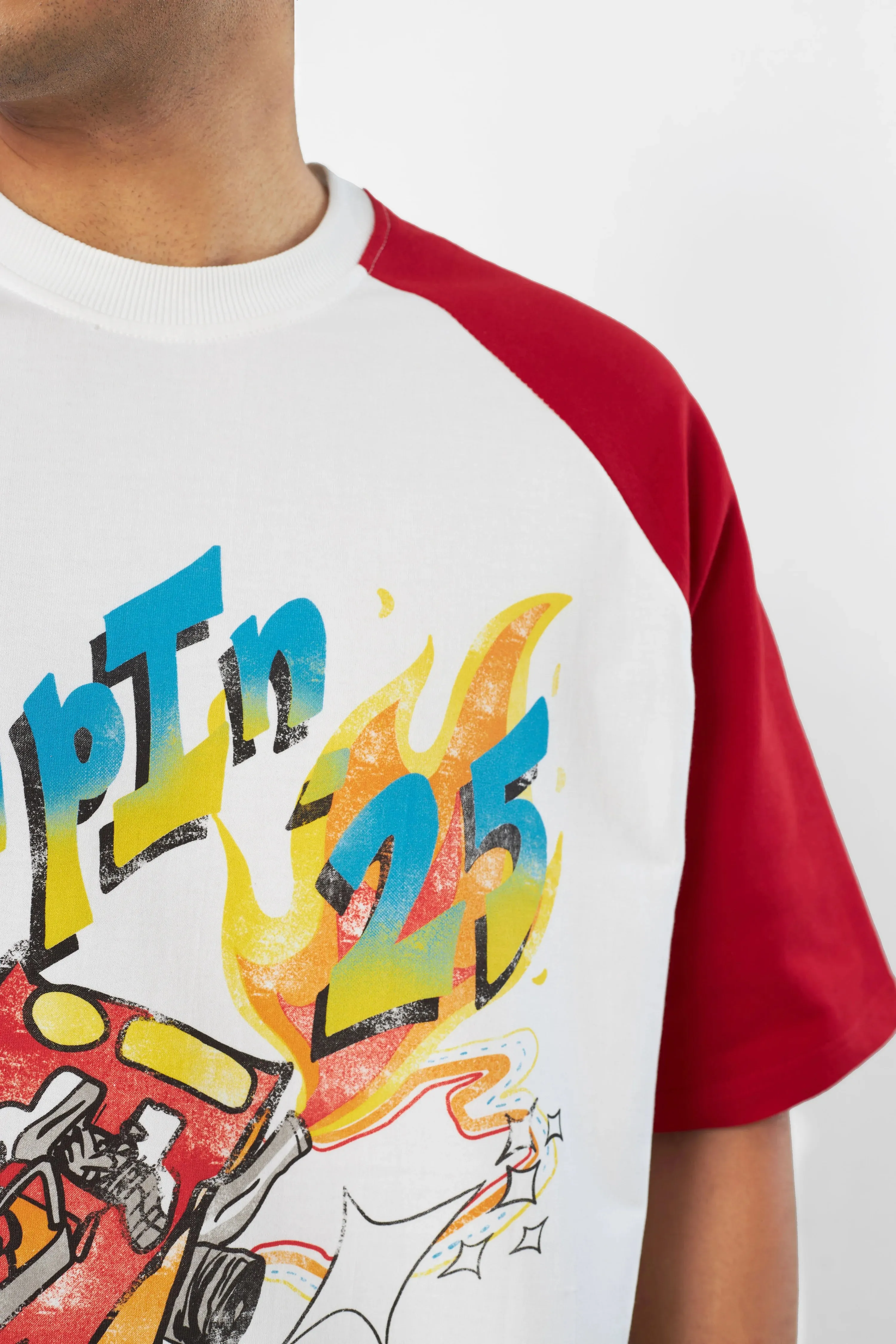 Red Turbo Drift Raglan T-Shirt