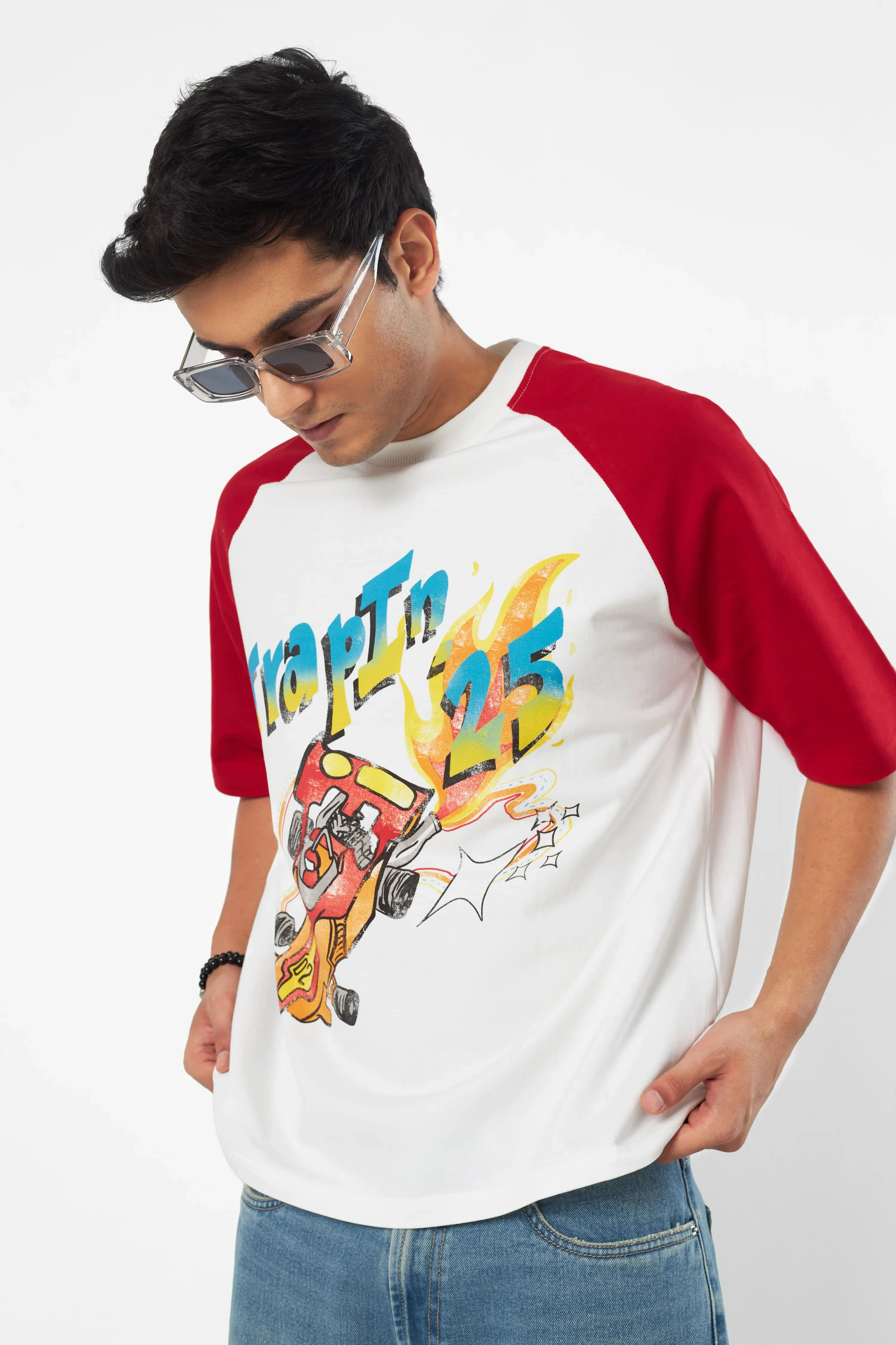 Red Turbo Drift Raglan T-Shirt