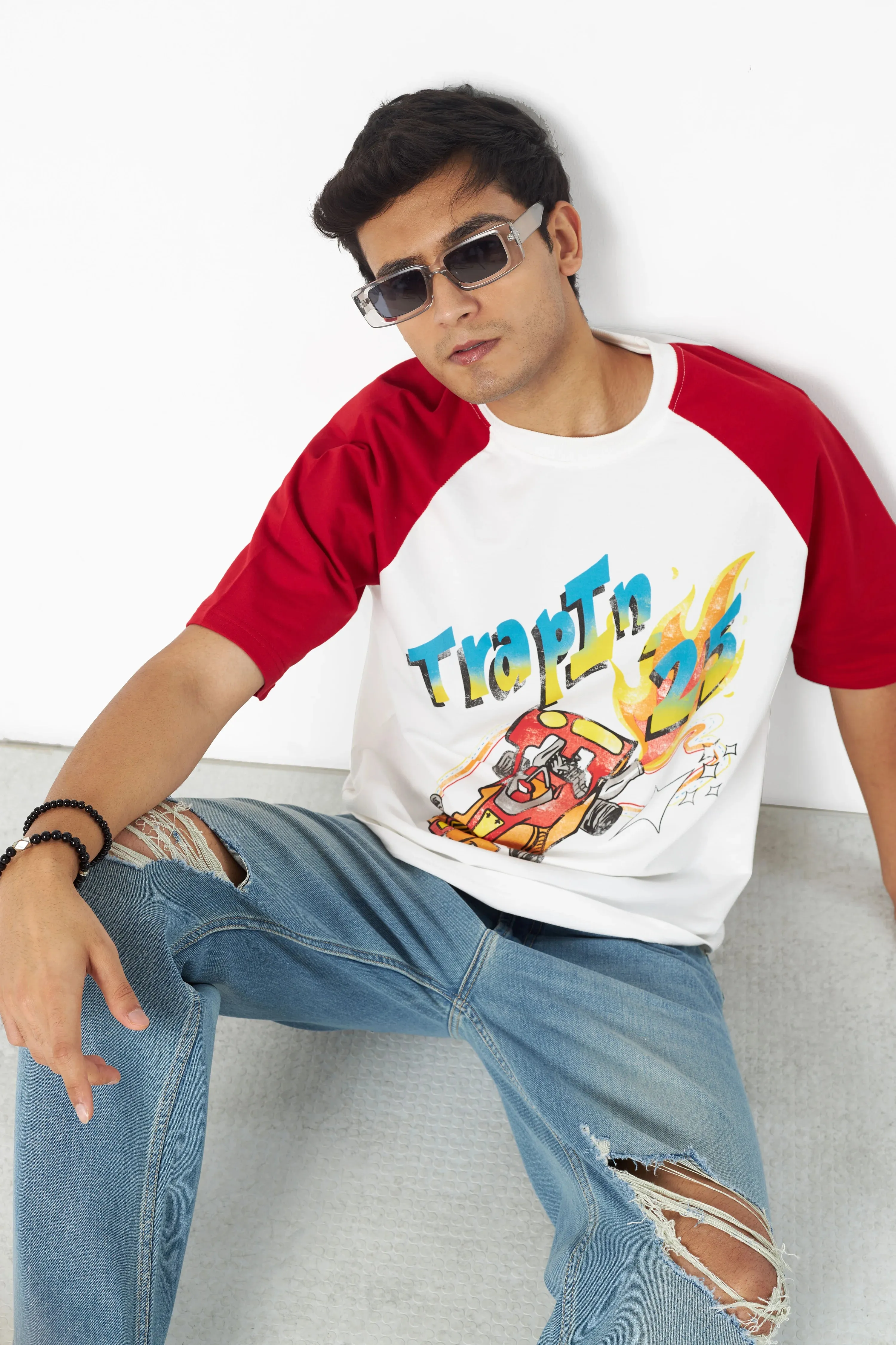 Red Turbo Drift Raglan T-Shirt
