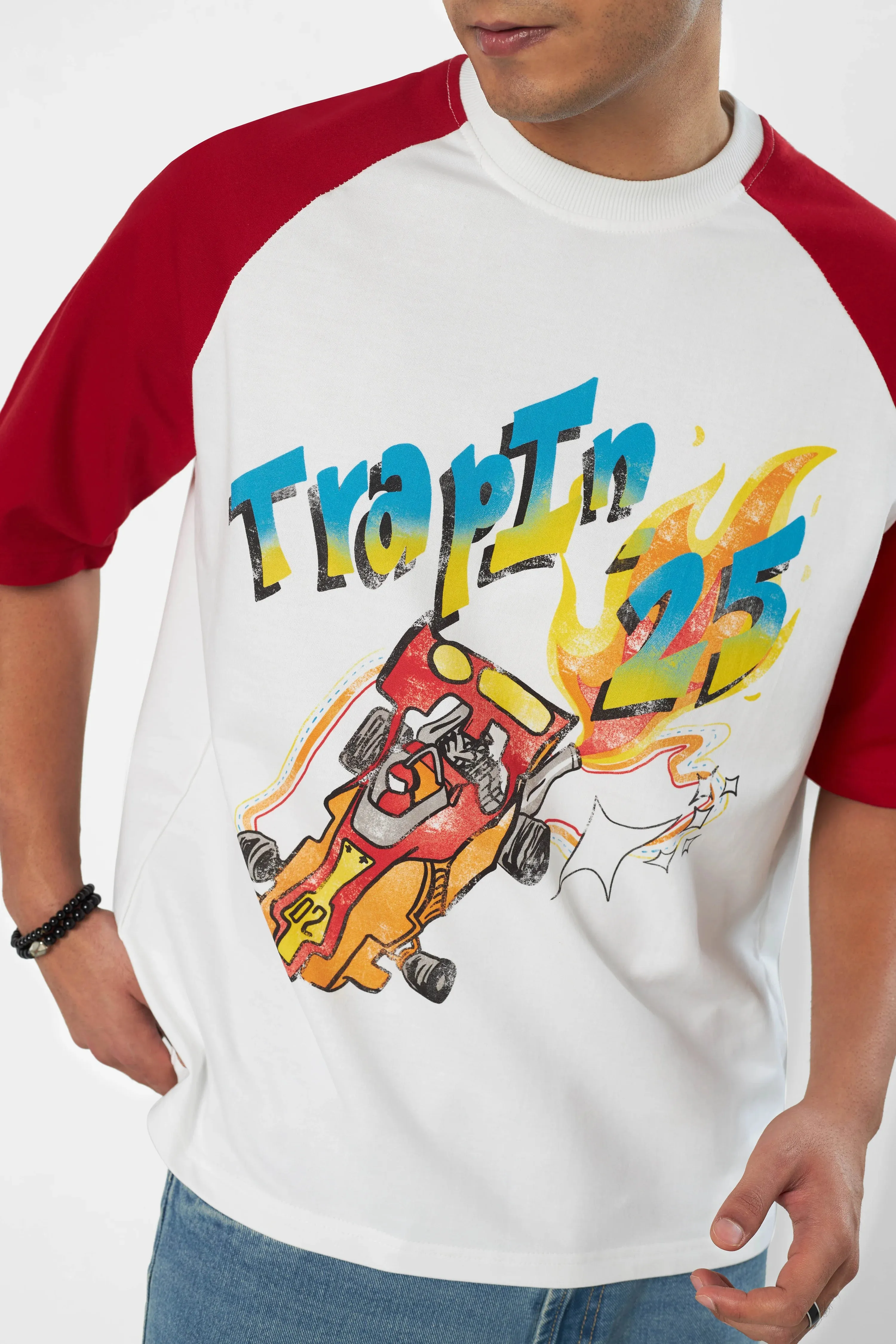 Red Turbo Drift Raglan T-Shirt